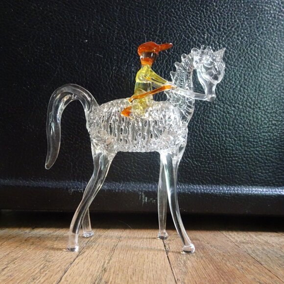 Vintage glass horse and jockey - Picture 11 of 15